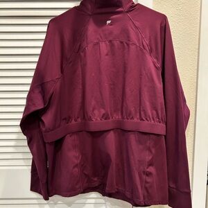Fabletics Burgundy Track Jacket